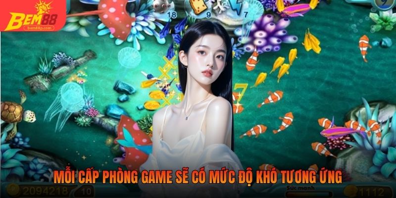 Mỗi cấp phòng game sẽ có mức độ khó tương ứng